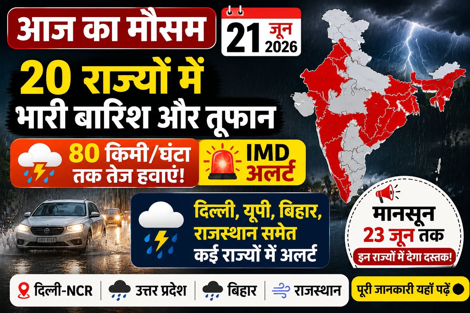 Aaj Ka Mausam Today 21 june 2026