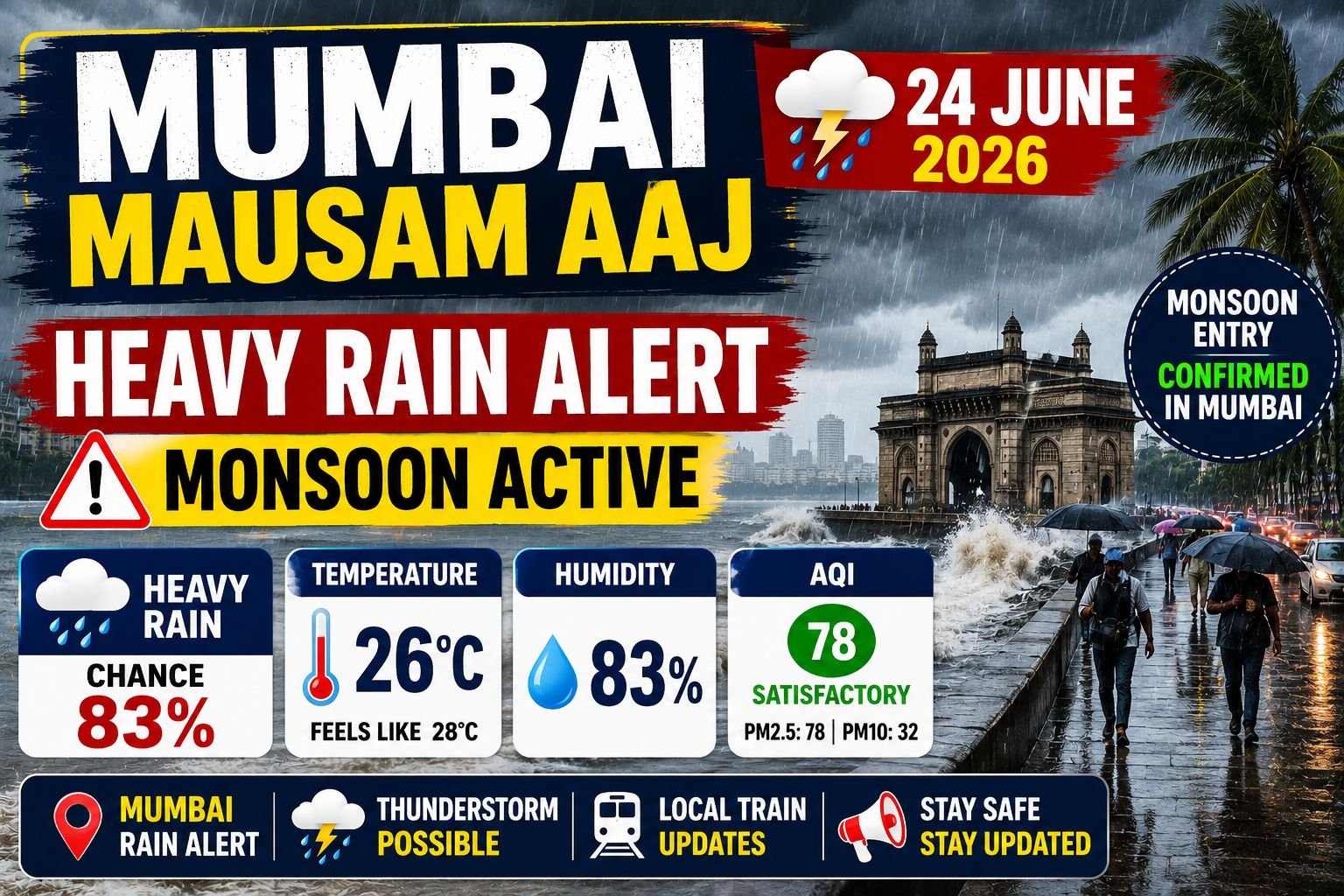 Mumbai Mausam Aaj 24 June 2026