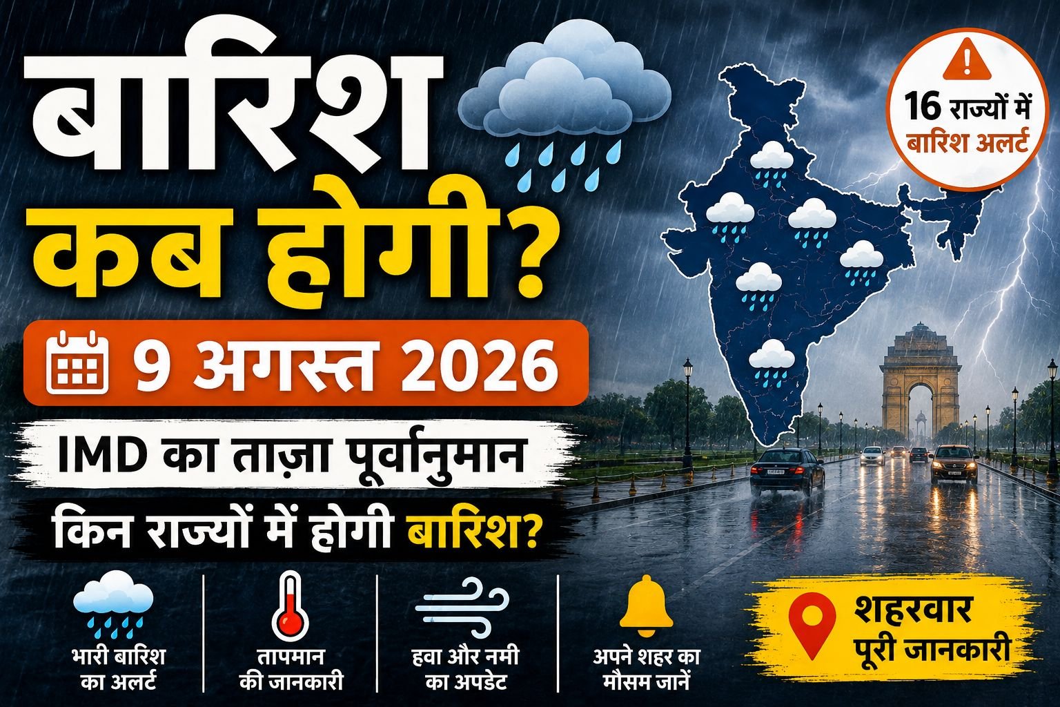 9 अगस्त 2026 को मौसम कैसा रहेगा?