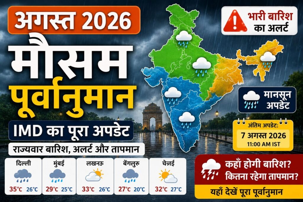 अगस्त 2026 का मौसम कैसा रहेगा?